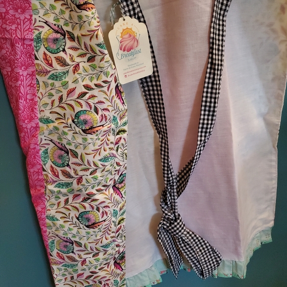 Spring retto cotton apron pastel pink green with snail pattern 🐌 - Picture 4 of 5